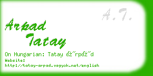 arpad tatay business card